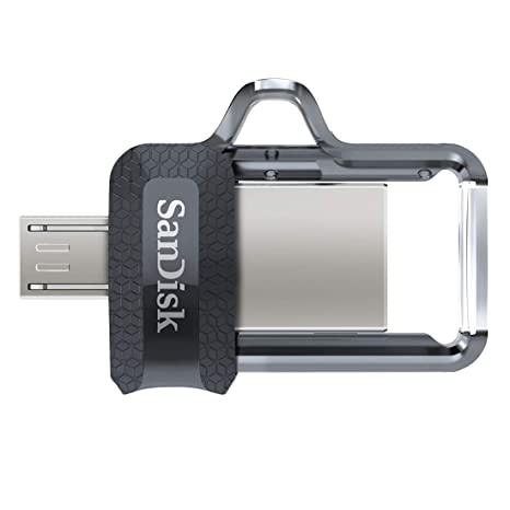 RAM USB 64GB SANDISK DUAL DRIVE M3.0 OTG USB3.0 BLACK ,Flash Memory