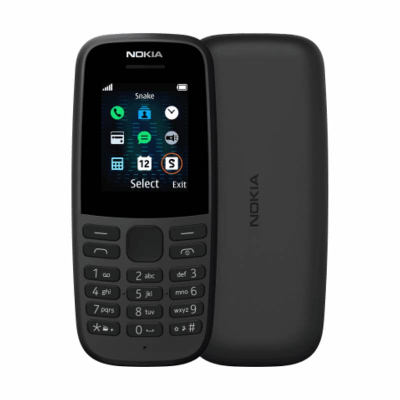 MOBILE PHONE NOKIA 105 2.4INCH DUAL SIM +FM radio - BLACK - معرف على الشبكة ,Android Smartphone