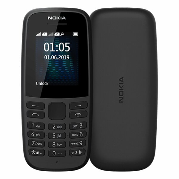 MOBILE PHONE NOKIA 105 2.4INCH DUAL SIM +FM radio - BLACK OB ,Android Smartphone