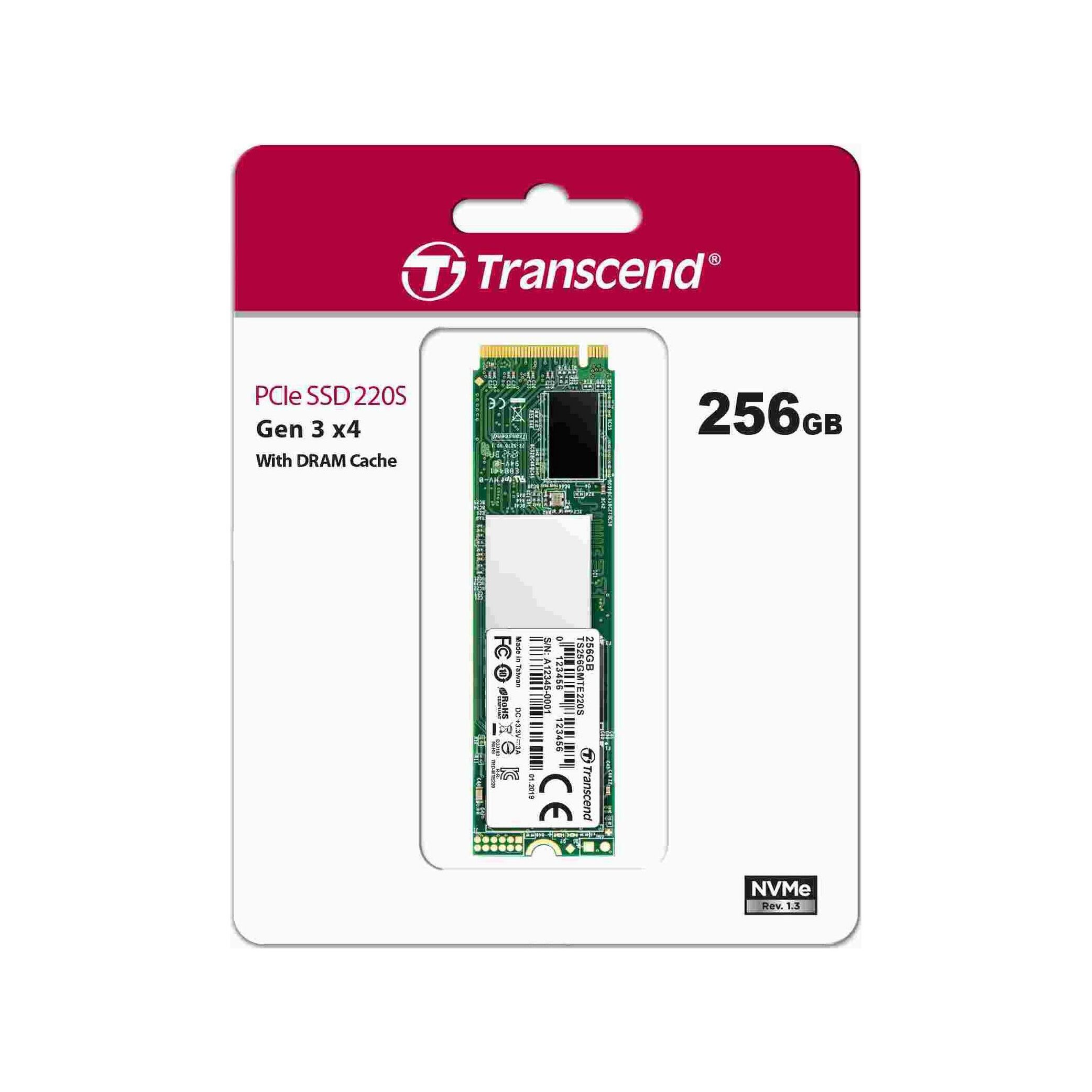 HDD SSD 256GB M.2 NVMe TRANSCEND PCIe SSD220S ,SSD HDD