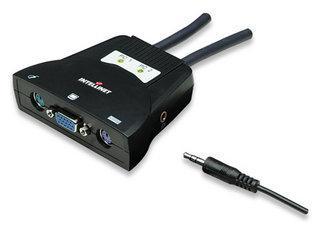 KVM SWITCH MINI 1 PORT USB + 1 PORT PS2 WITH AUDIO SUPPORT INTELLINET 524612, KVM Switch