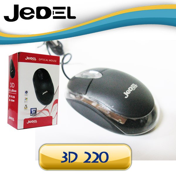 MOUSE JEDEL 3D MINI OPTICAL BLACK 220 USB ,Mouse