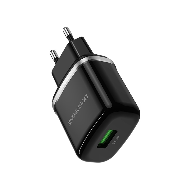 CHARGER BOROFONE QUALCOMM 1 USB FOR MOBILE&TAB ANDROID 3A BA36A - راسيه شحن سريع بدون  كبل, Smartphones & Tab Chargers