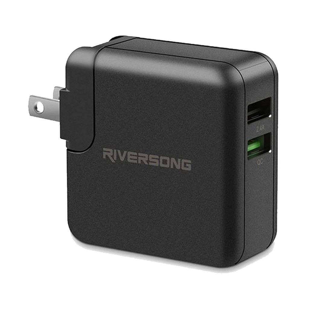 CHARGER RIVERSONG QUICK CHARGE 3.0 & 2.4A 2 PORT FOR SMARTPHONE AD30-EU 30W- راسيه شاحن سريع مخرجين ,Smartphones & Tab Chargers