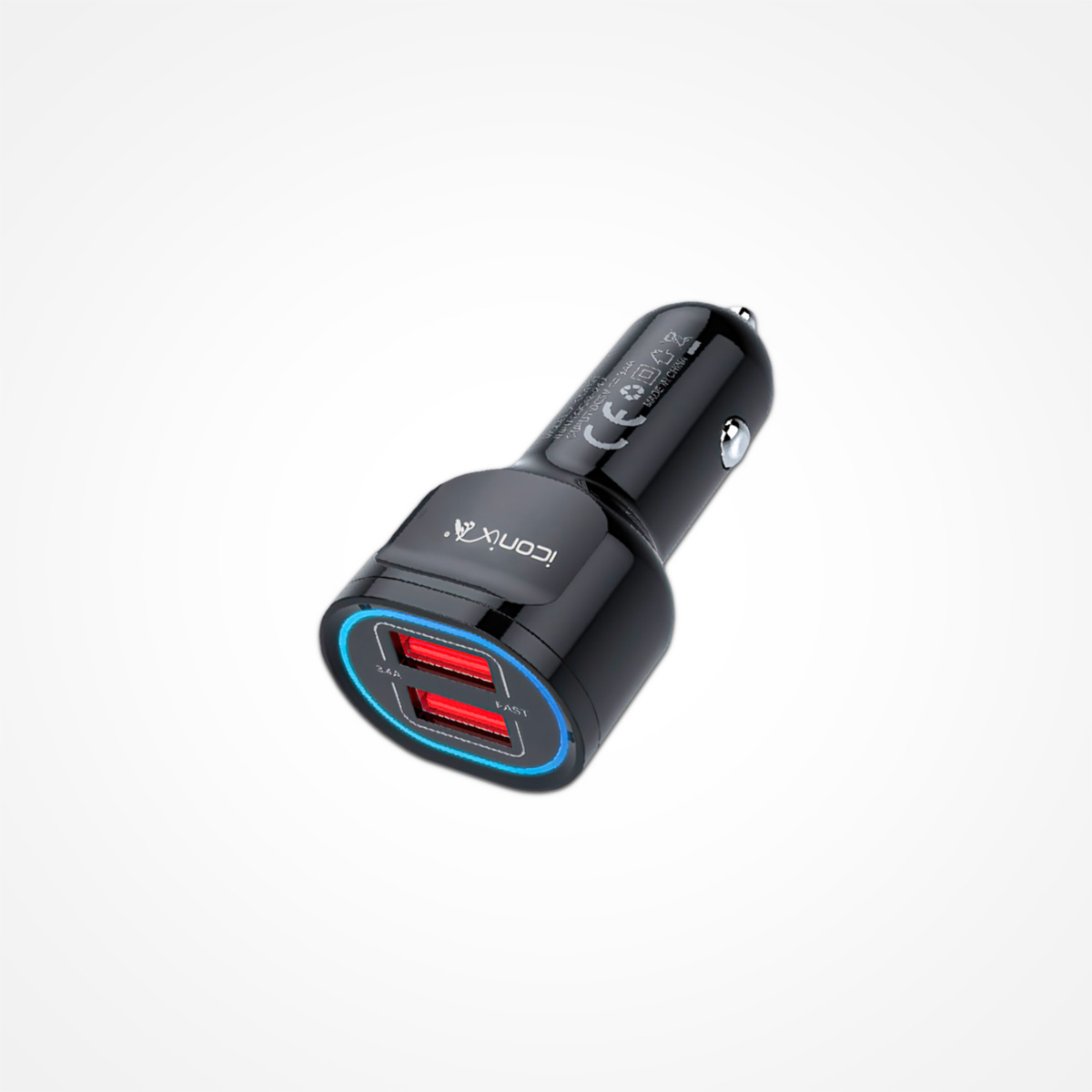 CAR CHARGER FOR USB ANDROID/IOS I CONIX-3.4A IC-CC1716 راسيه شاحن سياره مخرجين ,Smartphones & Tab Chargers