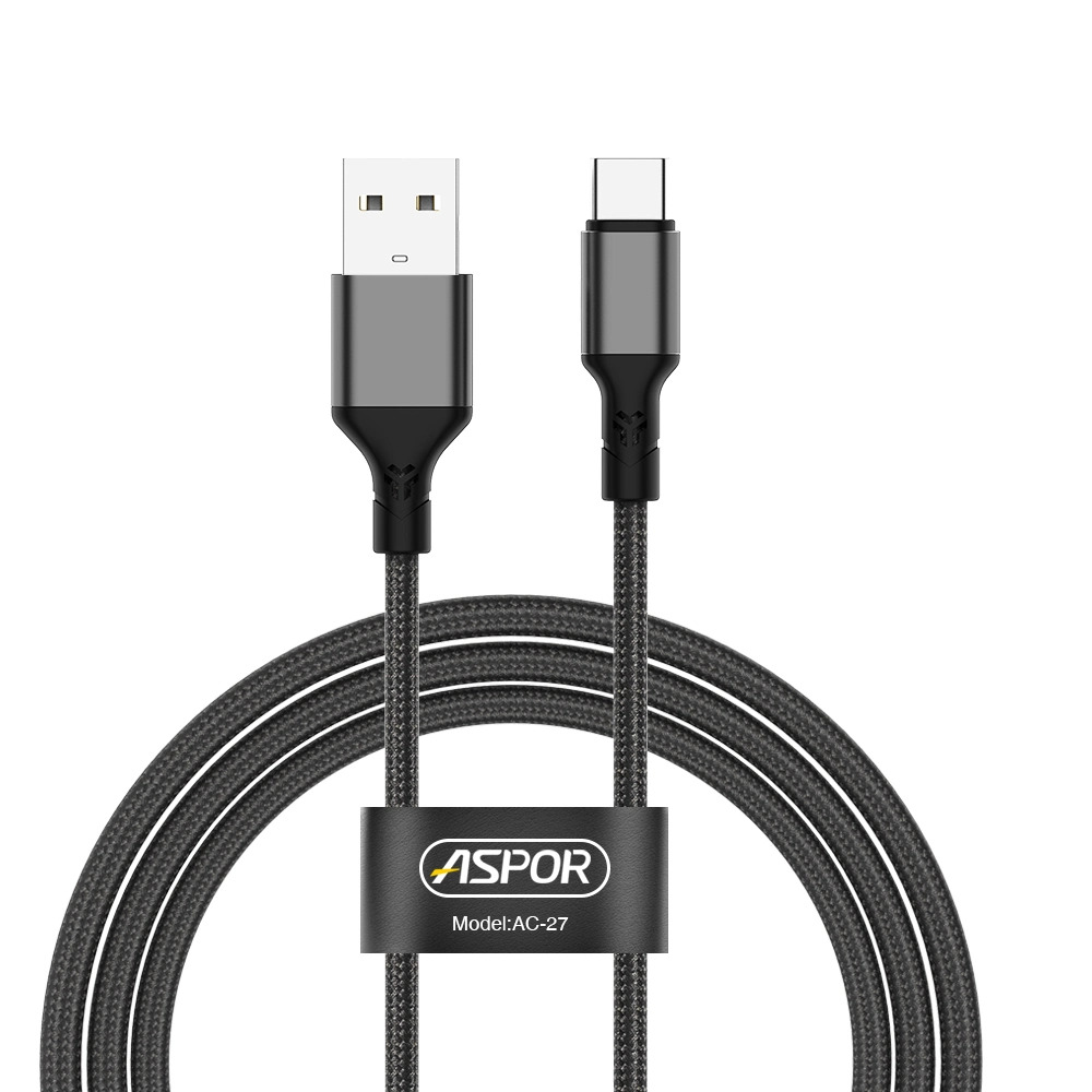 CABLE TYPE-C USB DATA & CHARGE FOR SMARTPHONE ASPOR 3.1A AC-27, Smartphones & Tab Chargers