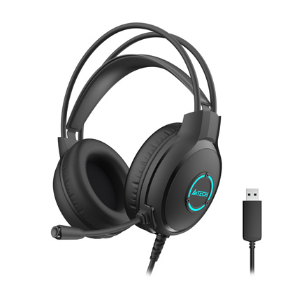 HEADSET GAMING A4TECH FH-300U + VOLUM CONTROL+ MIC USB FOR PC ,Headphones & Mics