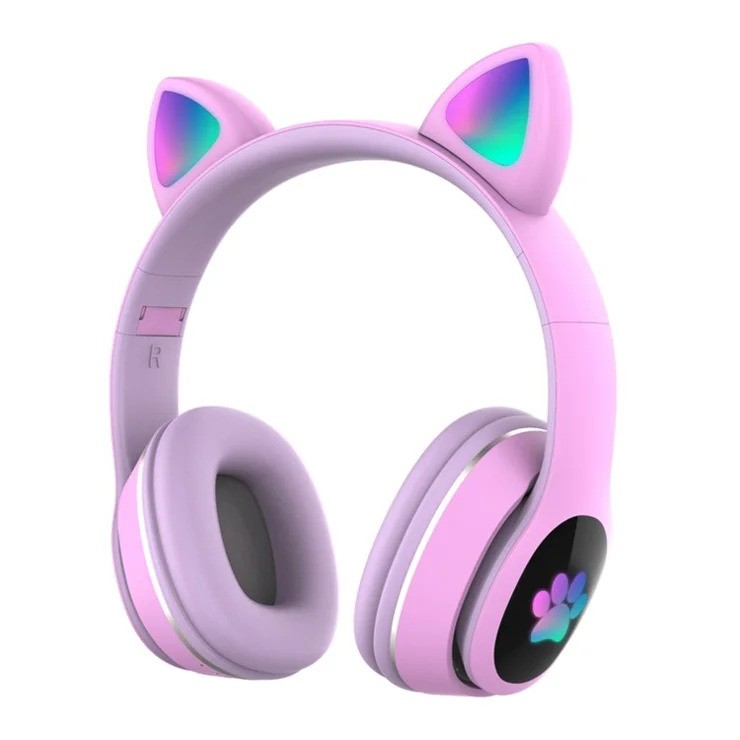 HEADSET BLUETOOTH CATEAR L400 WITH LED FM+ MICRO SD+ AUX COLOR هيدفون شكل القطة عالي الجودة ,Headphones & Mics