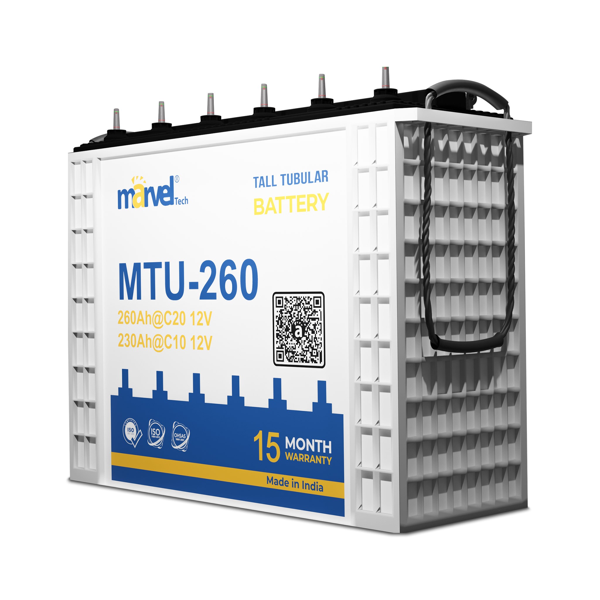 BATTERY MARVEL TUBULAR  MTU-260 12V/260Aسائله هنديه انبوبيه/يفضل شحن البطاريه بشكل كامل قبل الاستخدام ,Batteries