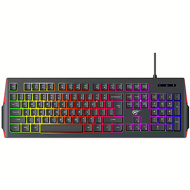 KEYBOARD GAMING HAVIT GAMENOTE KB866L MULTI-FUNCTION RINBOW BACKLIT مضيئ ,Keyboard