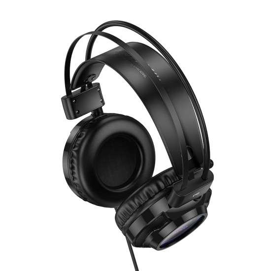 GAMING HEADPHONES HOCO W110 RGB ACCURATE SOUND THE SOUND IS IMMERSIVE AUDIO 3.5 PLUG & USB 2M  CABLE LENGTH COOLER ,Headphones & Mics