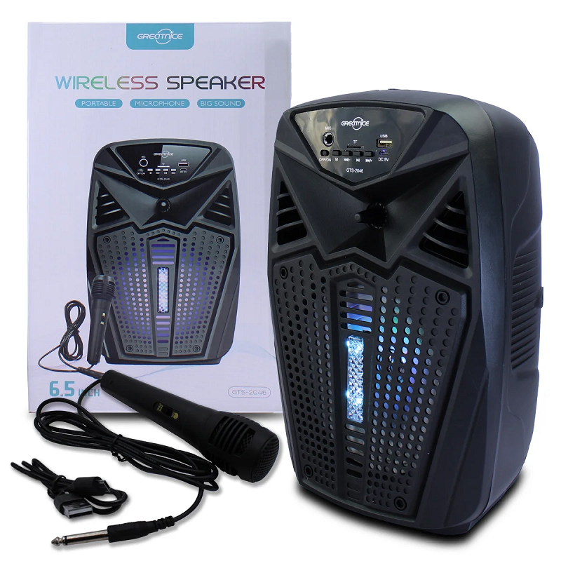 SPEAKER BLUETOOTH GTS-2046 FOR MP3 & MOBILE & FM & SD CARD USB & MIC 6.5 INCH ,Speakers