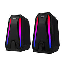 MULTIMEDIA SPEAKER KISONLI FOR PC 3.5mm AUDIO CABLE USB DC5V POWER X10 5W X 2 RGB ,Speakers