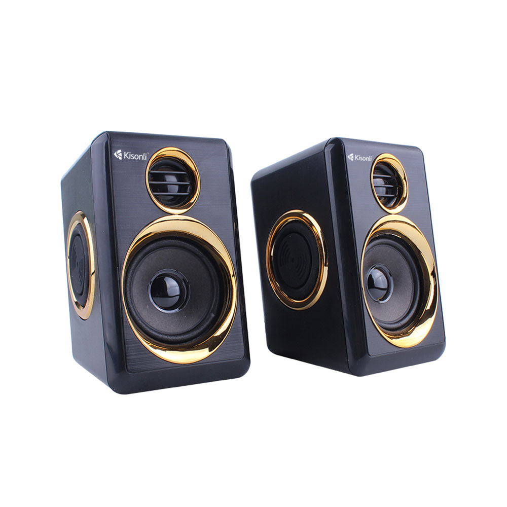 MULTIMEDIA SPEAKER KISONLI FOR PC 3.5mm AUDIO CABLE USB DC5V POWER T-005 3W X2 RMS ,Speakers