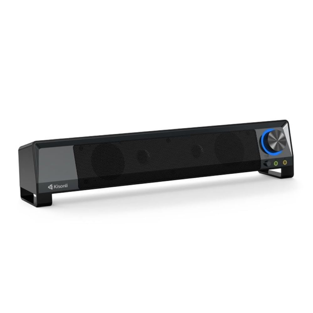 MULTIMEDIA SPEAKER KISONLI FOR PC 3.5mm AUDIO CABLE USB DC5V POWER X2 3W X 2 ,Speakers