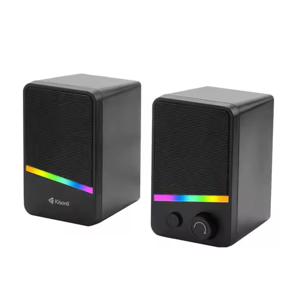 MULTIMEDIA SPEAKER KISONLI FOR PC 3.5mm AUDIO CABLE USB DC5V POWER X32 3WX2 ,Speakers