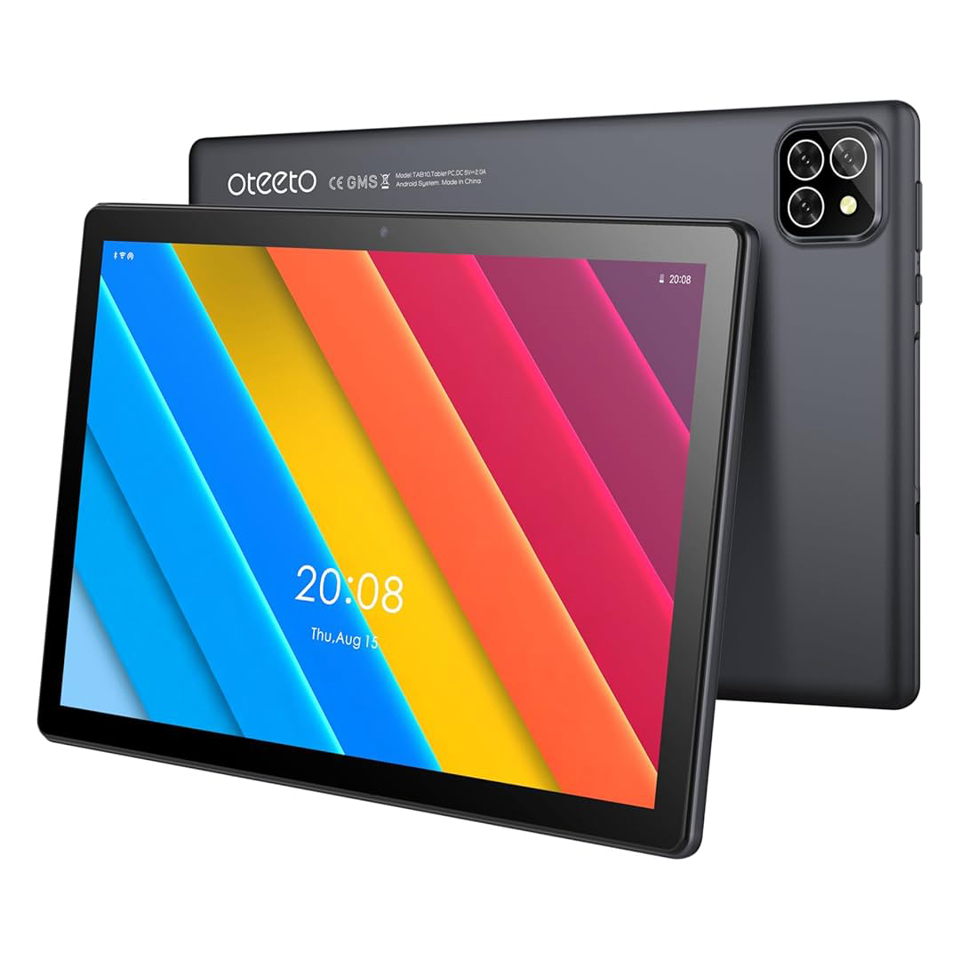 TABLET OTEETO K10 10.1 INCH OCTA CORE 1.6GHZ 8/512GB Dual Camera WITH KEYBOARD WIFI ANDROID 14.0 - GRAY ,Display 10 Inch