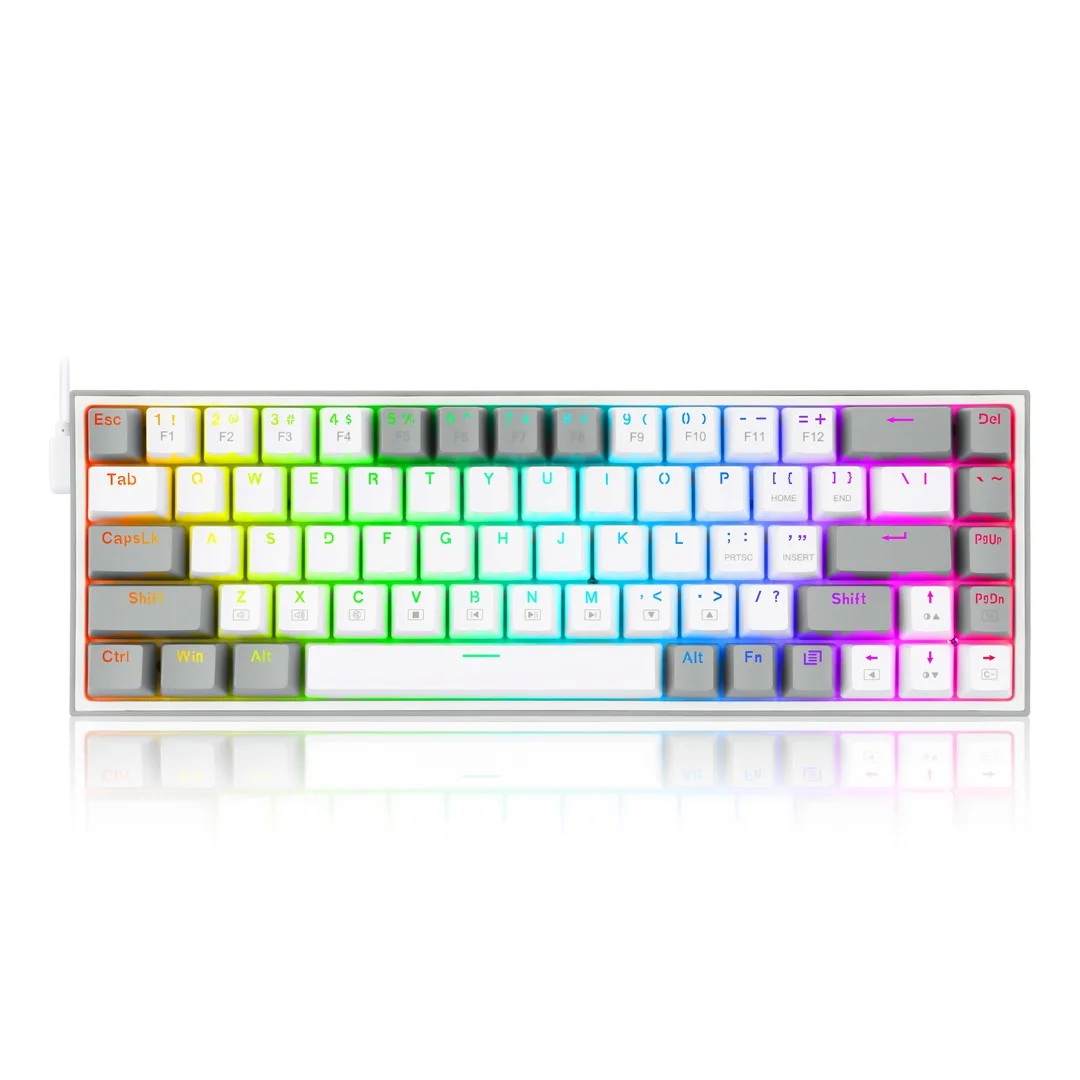 KEYBOARD GAMING MECHANICA REDRAGON CASTOR K631WG-RGB 68-KEY COMPACT GAMEING KEYBORD WITH RED SWITCHES اللغه EN فقط ,Keyboard