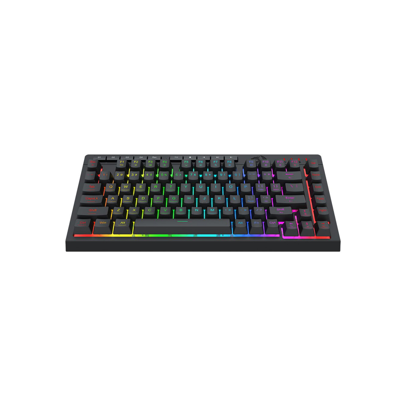 KEYBOARD GAMING REDRAGON CRESCENT PRO K524-RGB-PRO 75% WITH MACRO KEY RGB 26 ANTI GHOST KEYS 82 OPTIMIZED KEYS 3-MODE WIRED/2.4G/BT CONNECTING  EN اللغه ,Keyboard