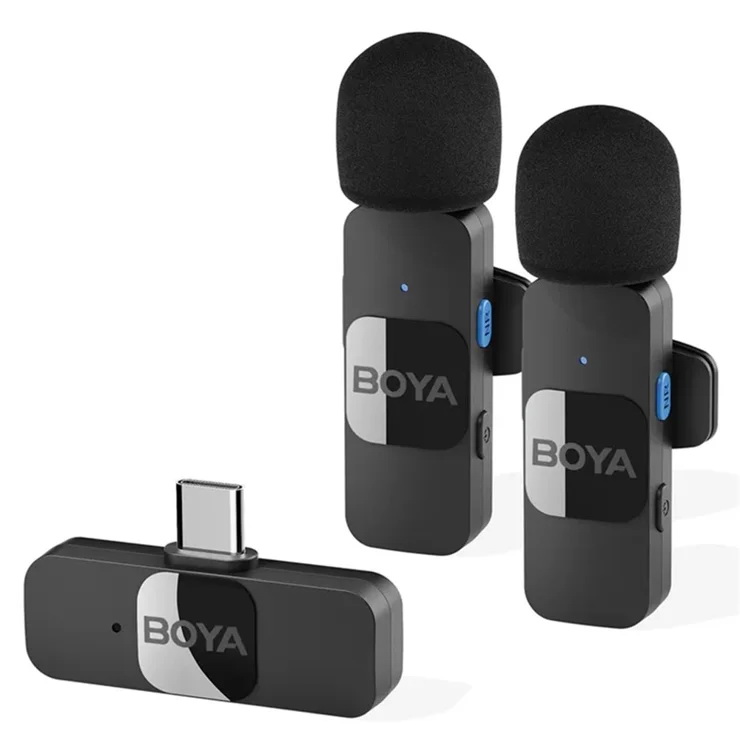 MIC BOYA TYPE-C ORIGINAL HIGH QUALITY FOR LAPTOP & MOBILE & TAB BY-V20 مايك احترافي ,Headphones & Mics