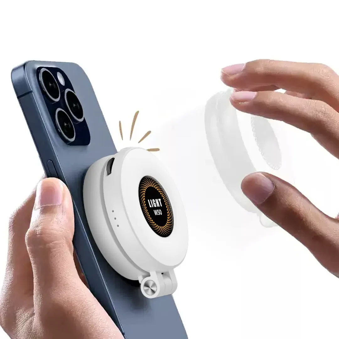 POCKET LED LIGHT WITH MAGSAFE W50 ضوء فلاش للموبايل قابل للشحن مع تحكم بشدة الاضائة ,Other Smartphone Acc