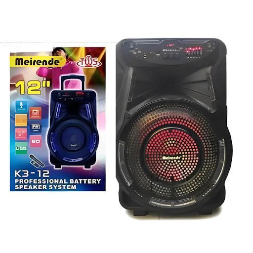 SPEAKER BLUETOOTH MEIRENDE K3-12 FOR MP3 & MOBILE & FM & SD CARD USB & MIC & REMOTE CONTROL 12 INCH BIG SOUND ,Speakers
