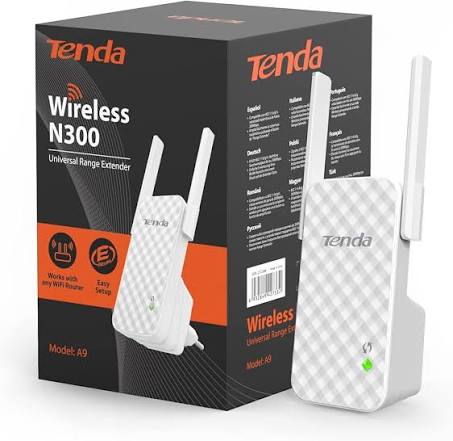 RANGE EXTENDER+REPEATER PLUG WIRELESS-N 300Mbps+LAN 10/100 TENDA A9 ,Wirless & Switch